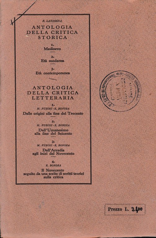 Antologia della critica storica. Età contemporanea