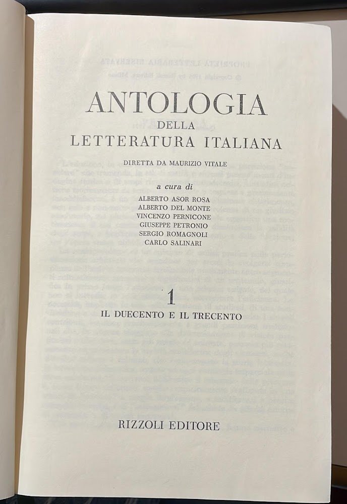 Antologia della letteratura italiana. Vol.1 Duecento e Trecento.