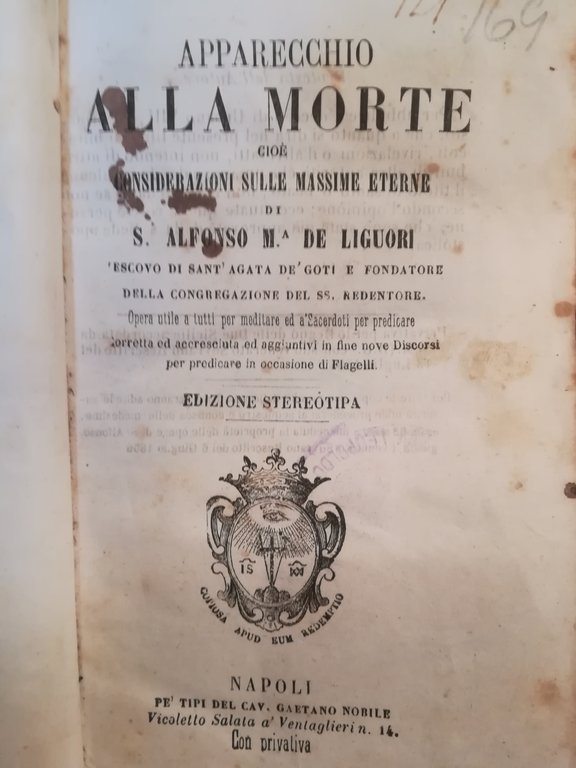 Apparecchio alla morte cioè considerazioni sulle massime eterne