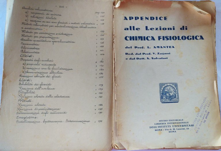 Appendice alle lezioni di chimica fisiologica