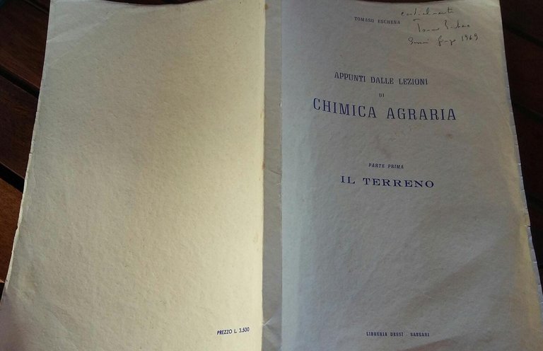 Appunti dalle lezioni di Chimica Agraria.Il Terreno.parte prima