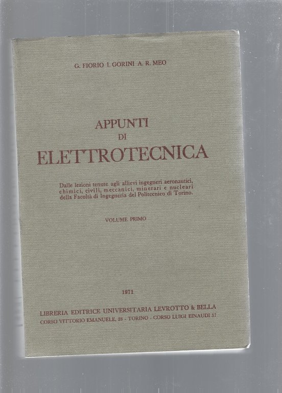 APPUNTI DI ELETTROTECNICA vol. 1