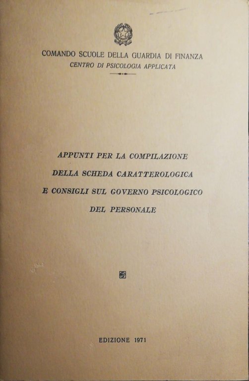 Appunti per la compilazione della scheda caratteriologica