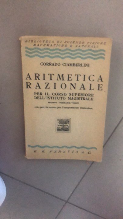 aritmetica razionale per il corso superiore dell'istituto magistrale