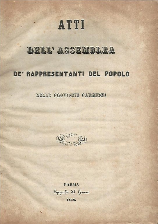 Atti dell'assemblea dé rappresentanti del popolo