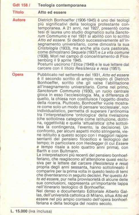 Atto ed essere. Filosofia trascendentale ed ontologia nella teologia sistematica