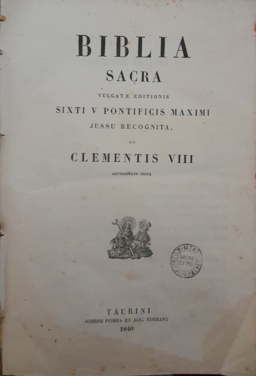 Biblia sacra vulgatae editionis. Sixti V Pontificis maximi jussu recognita, …