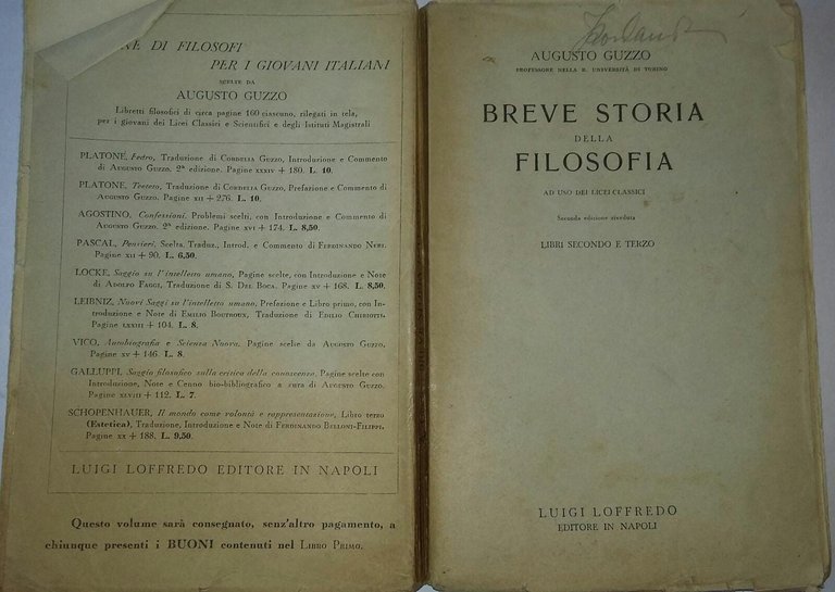 Breve Storia della Filosofia ad Uso dei Licei Classici . …