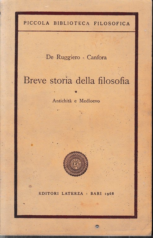 Breve storia della filosofia, vol. 1^.