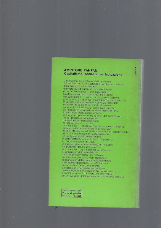 CAPITALISMO SOCIALITA' PARTECIPAZIONE
