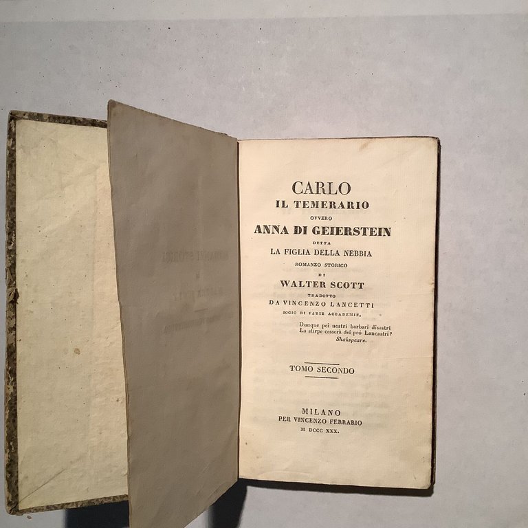 Carlo il temerario ovvero Anna di Geierstein tomo II