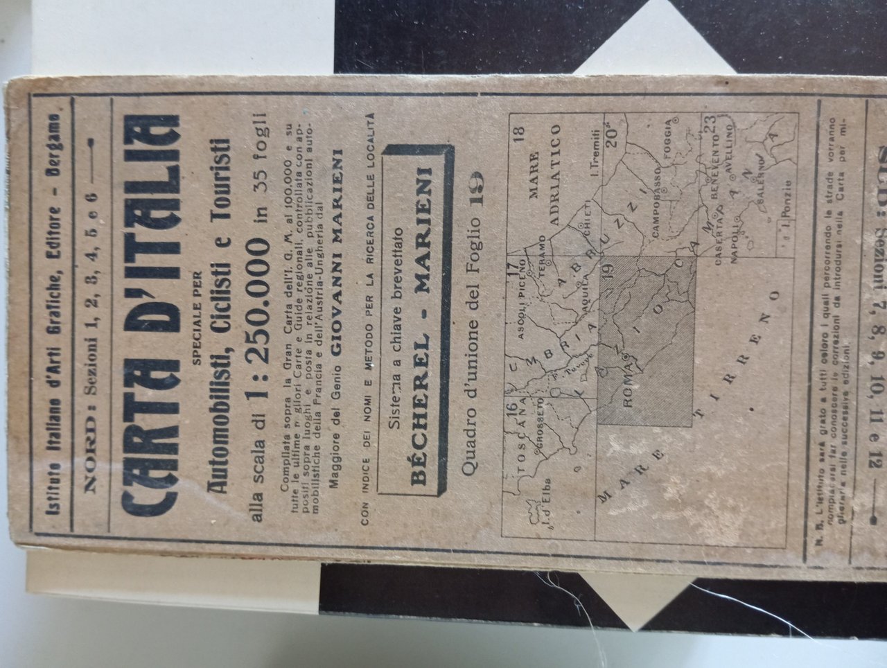 CARTA D'ITALIA per Automobilisti, Ciclisti e Touristi