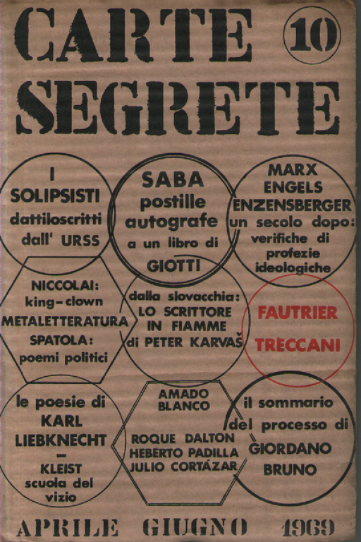 Carte segrete, anno III, Aprile-Giugno 1969, n. 10.