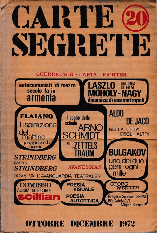 Carte segrete, anno VI - Ottobre-Dicembre 1972 - n. 20