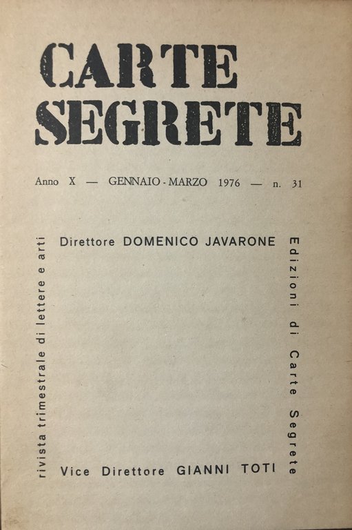 Carte segrete di Joyce e Blok e Mao n.31
