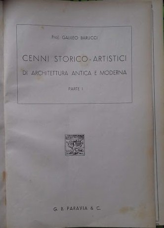 Cenni Storico - Artistici di Architettura Antica e Moderna
