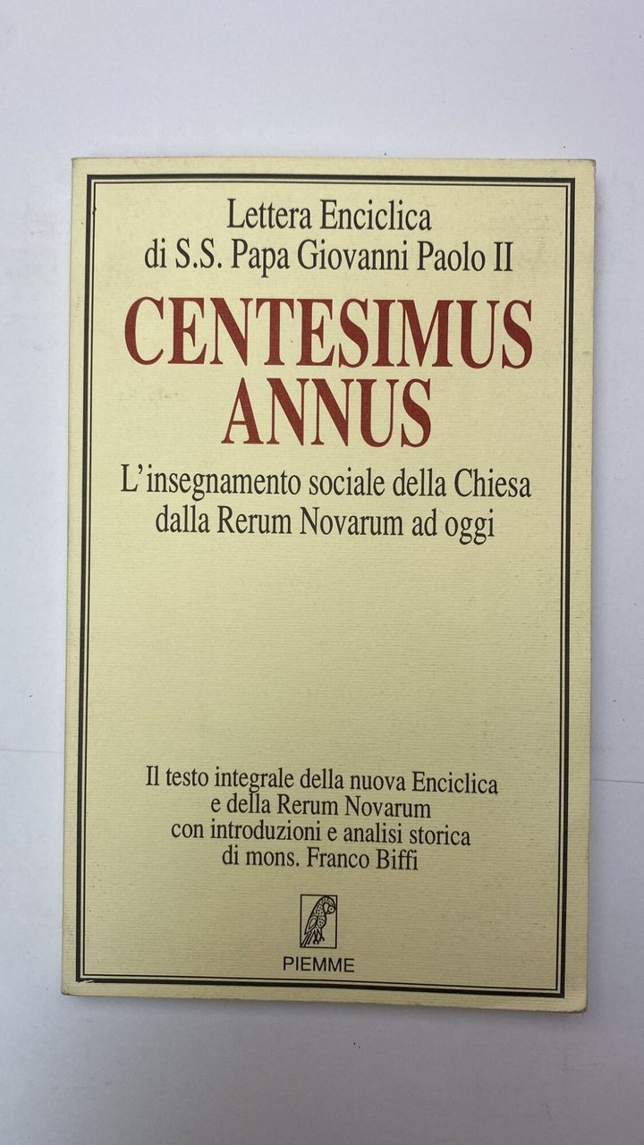 Centesimus annus. L'insegnamento sociale della Chiesa dalla «Rerum novarum» ad … | Immagine principale