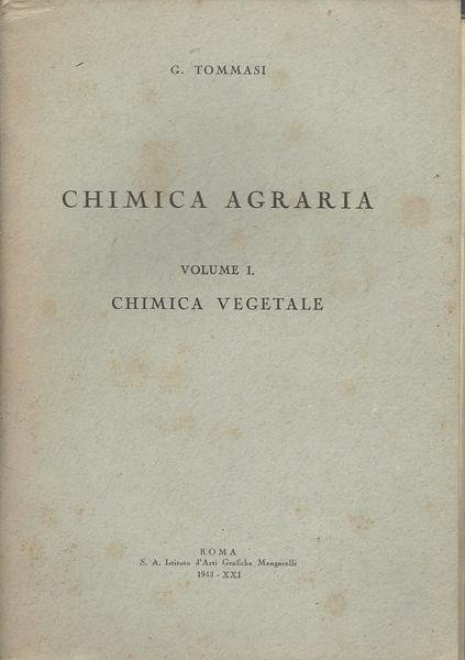 CHIMICA AGRARIA. VOLUME 1. CHIMICA VEGETALE
