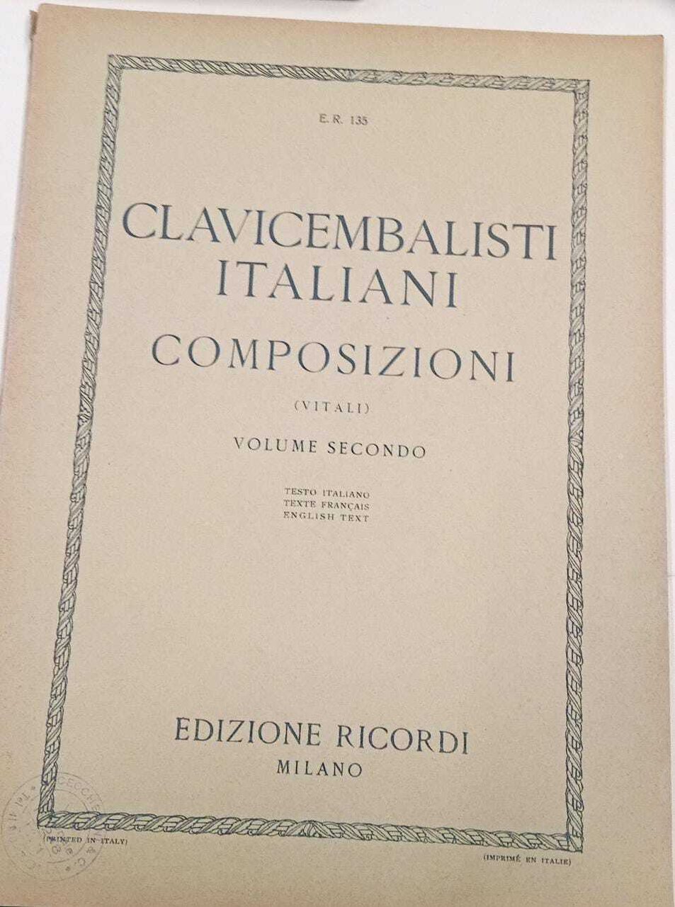 Clavicembalisti italiani. Composizioni (volumi) | Immagine principale