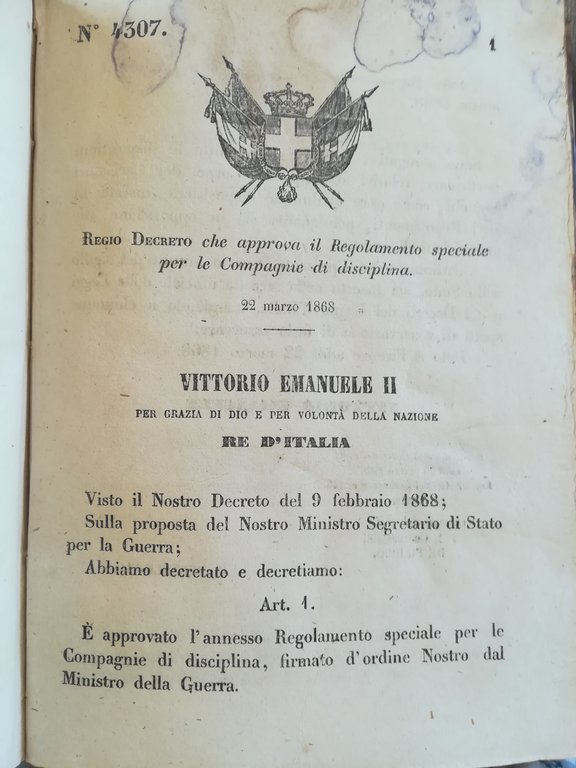 Collezione Regi decreti 1868. (Originali). | Immagine Gallery 3