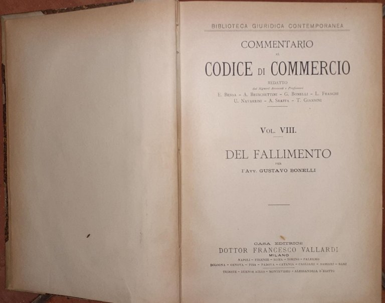 Commentario al Codice di Commercio Vol. VIII