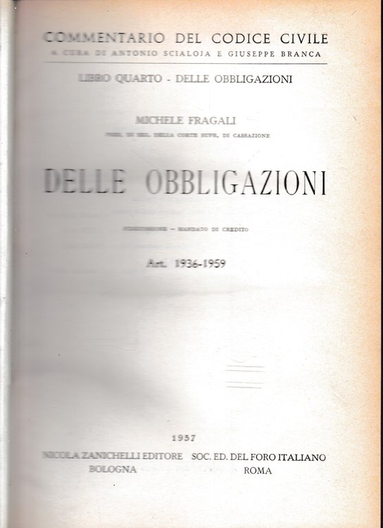 Commentario del Codice Civile, libro quarto - delle obbligazioni. Delle … | Immagine Gallery 2