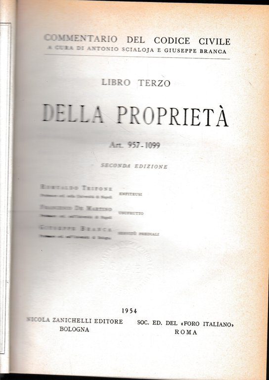 Commentario del Codice Civile, libro terzo - della proprietà, art. …