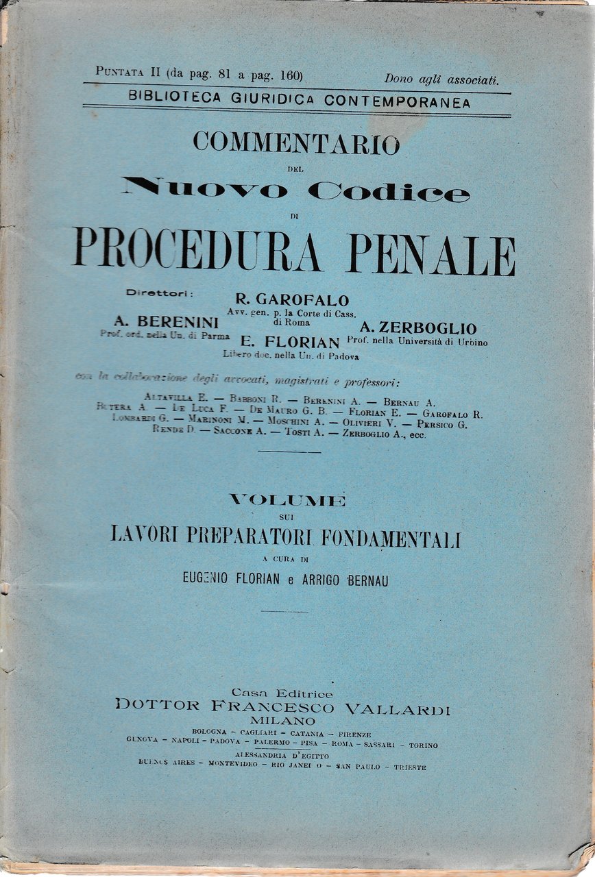 Commentario del Nuovo Codice di procedura penale. Puntata II (da …