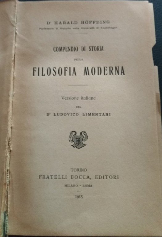 Compendio di storia della filosofia moderna