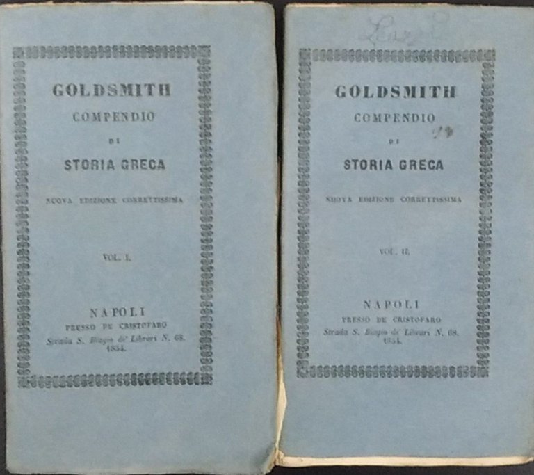 Compendio di storia greca. Vol. I e vol. II