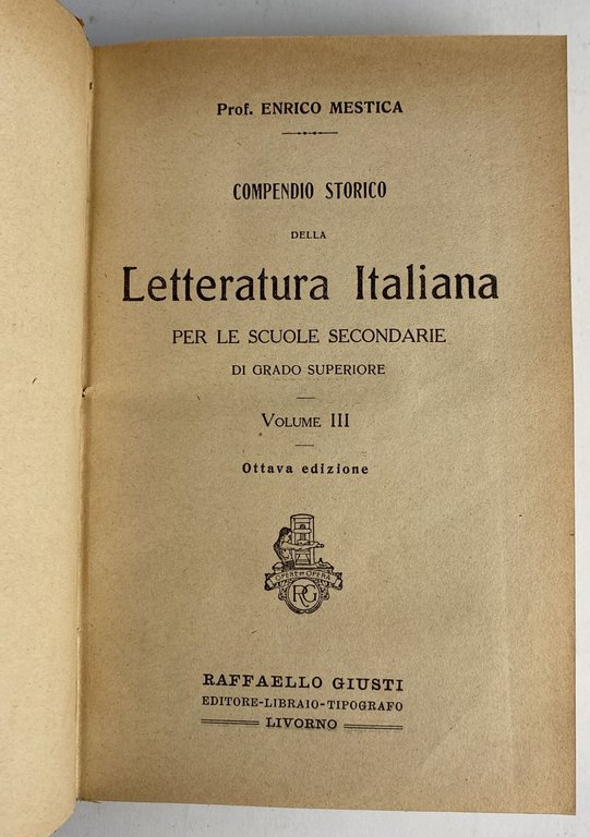 Compendio storico della letteratura italiana (2 volumi)