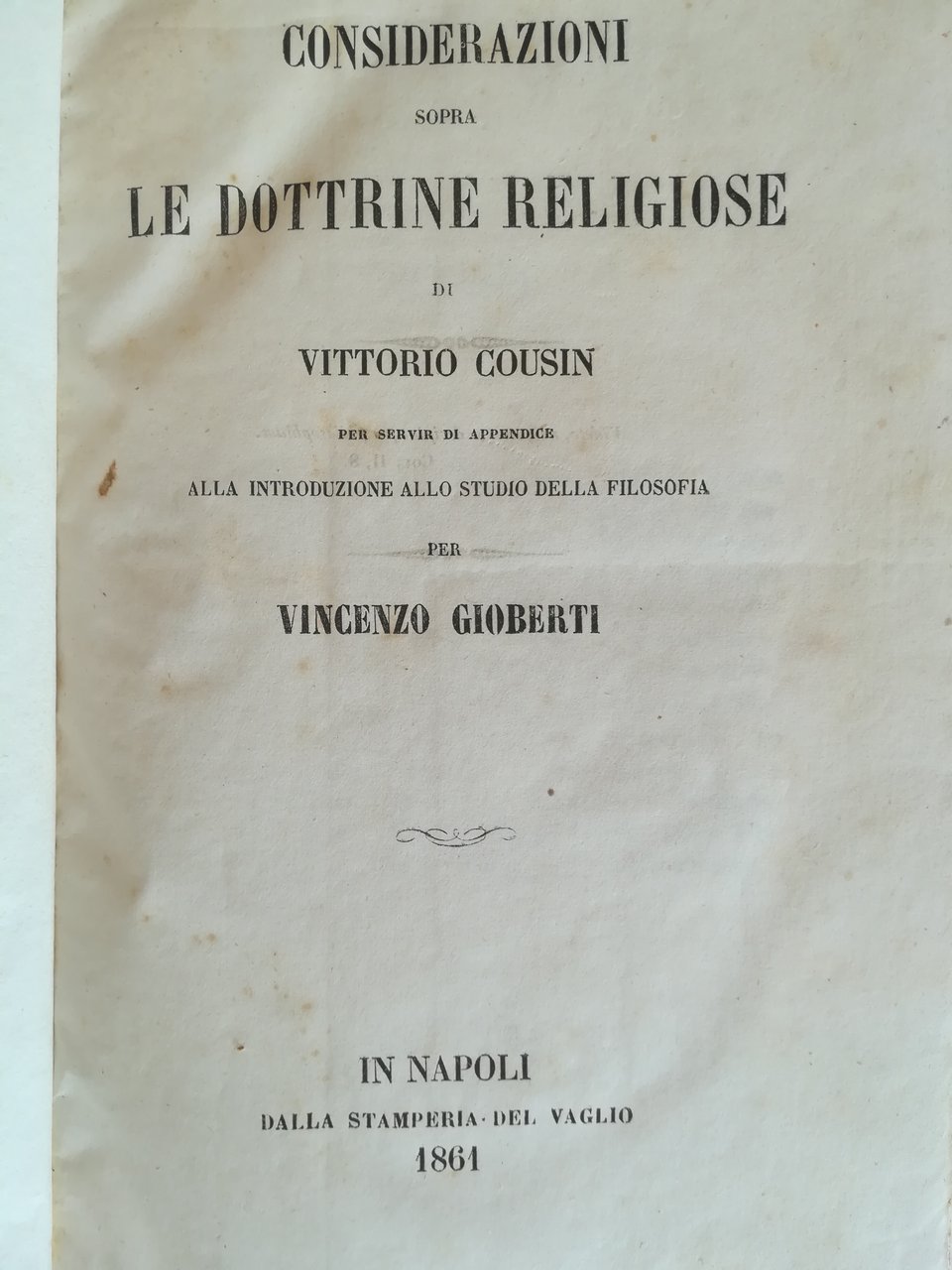Considerazioni sopra le dottrine religiose di Vittorio Cousin per servir … | Immagine principale