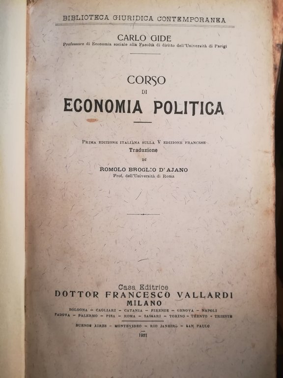 Corso di economia politica