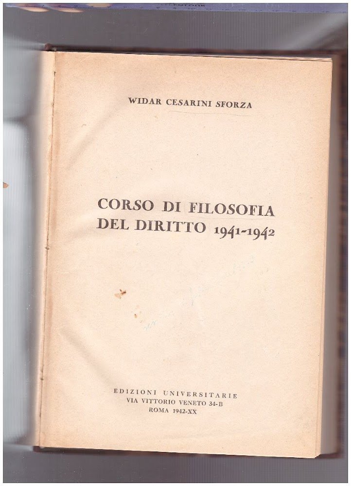 Corso di filosofia del diritto 1941-1942