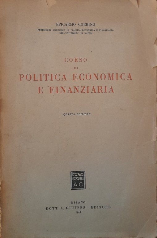 Corso di politica economica e finanziaria