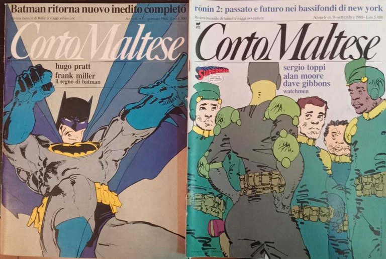 Corto Maltese. Serie dal n. 1 al n. 9 anno 1988.