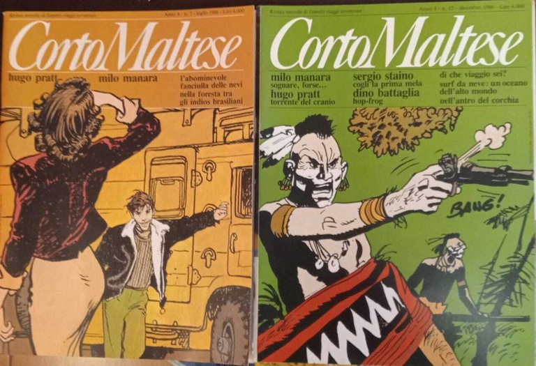 Corto Maltese. Serie nn. 7,8,9,10,12, anno 1986.