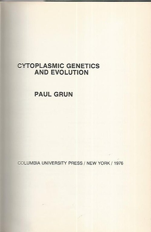 Cytoplasm genetics and evolution