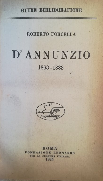 D'Annunzio (1863-1883).