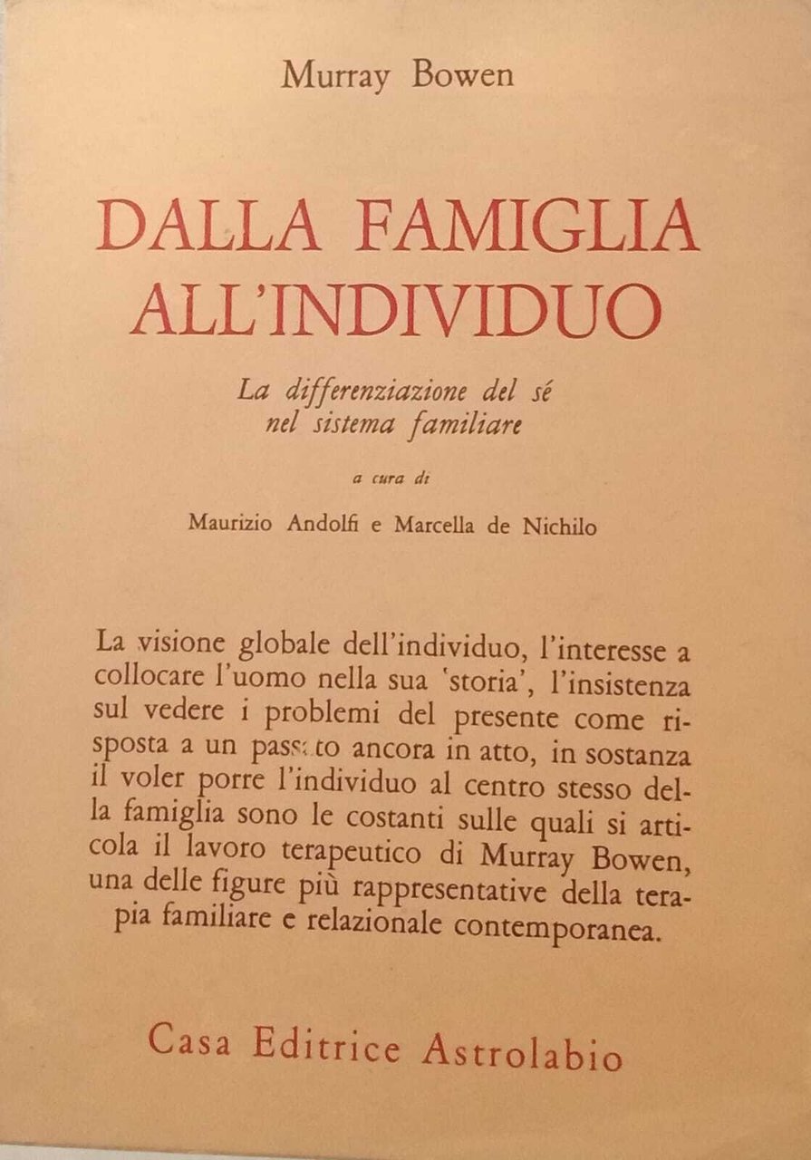Dalla famiglia all'individuo. La differenziazione del sè nel sistema familiare.