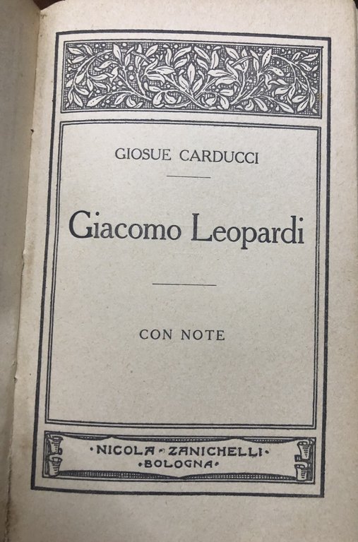 Dante Petrarca e Boccacci. Leopardi. Garibaldi.
