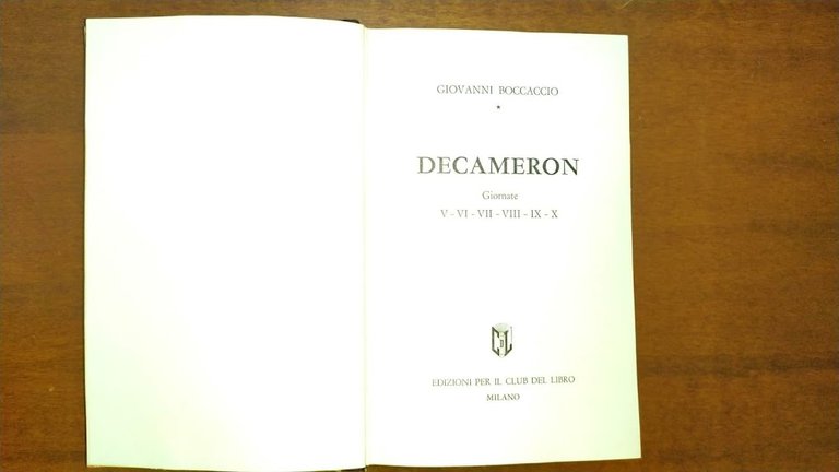 Decameron Vol. II. Giornate V, VI, VII, VIII, IX, X. 