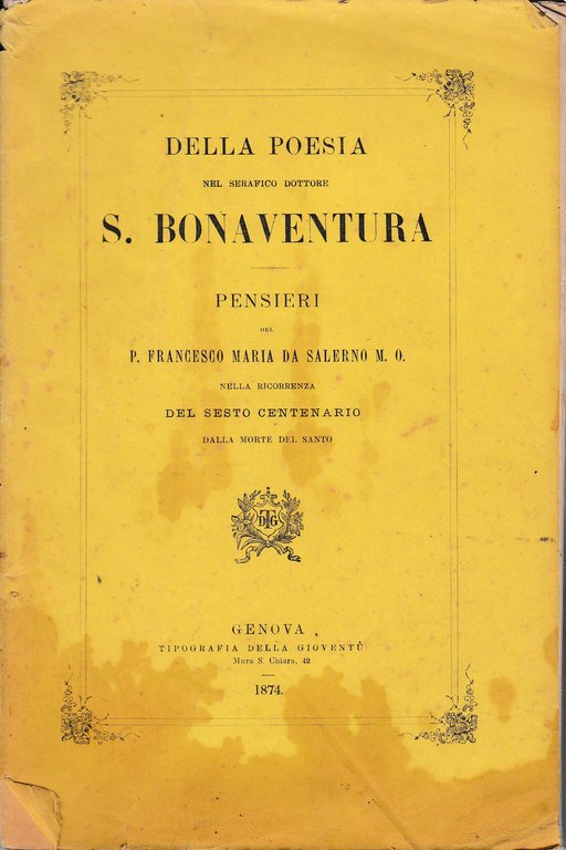 Della poesia nel serafico dottore S. Bonaventura