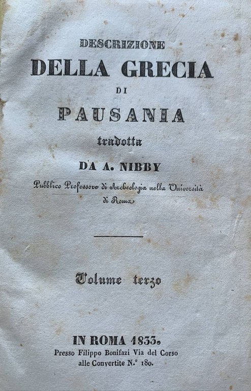 Descrizione della Grecia. Volume terzo