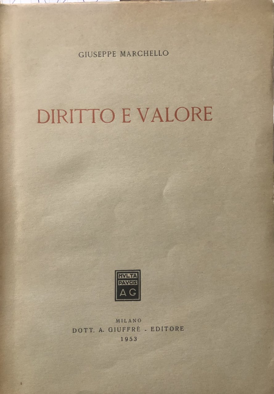 Diritto e valore. | Immagine principale