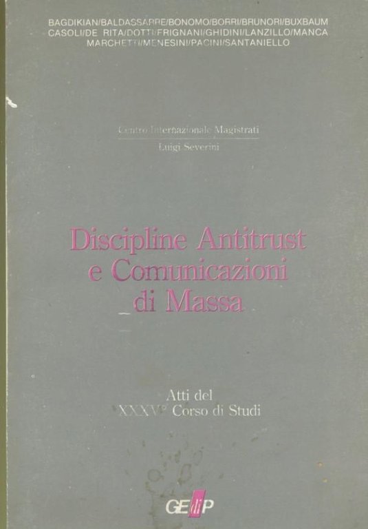 Discipline antitrust e comunicazioni di massa