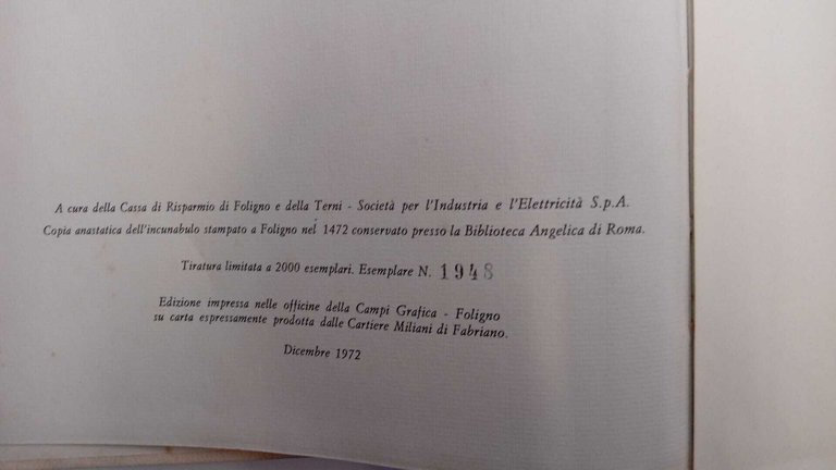 Divina Commedia (ristampa anastatica della prima edizione dell'incunabolo stampato a …