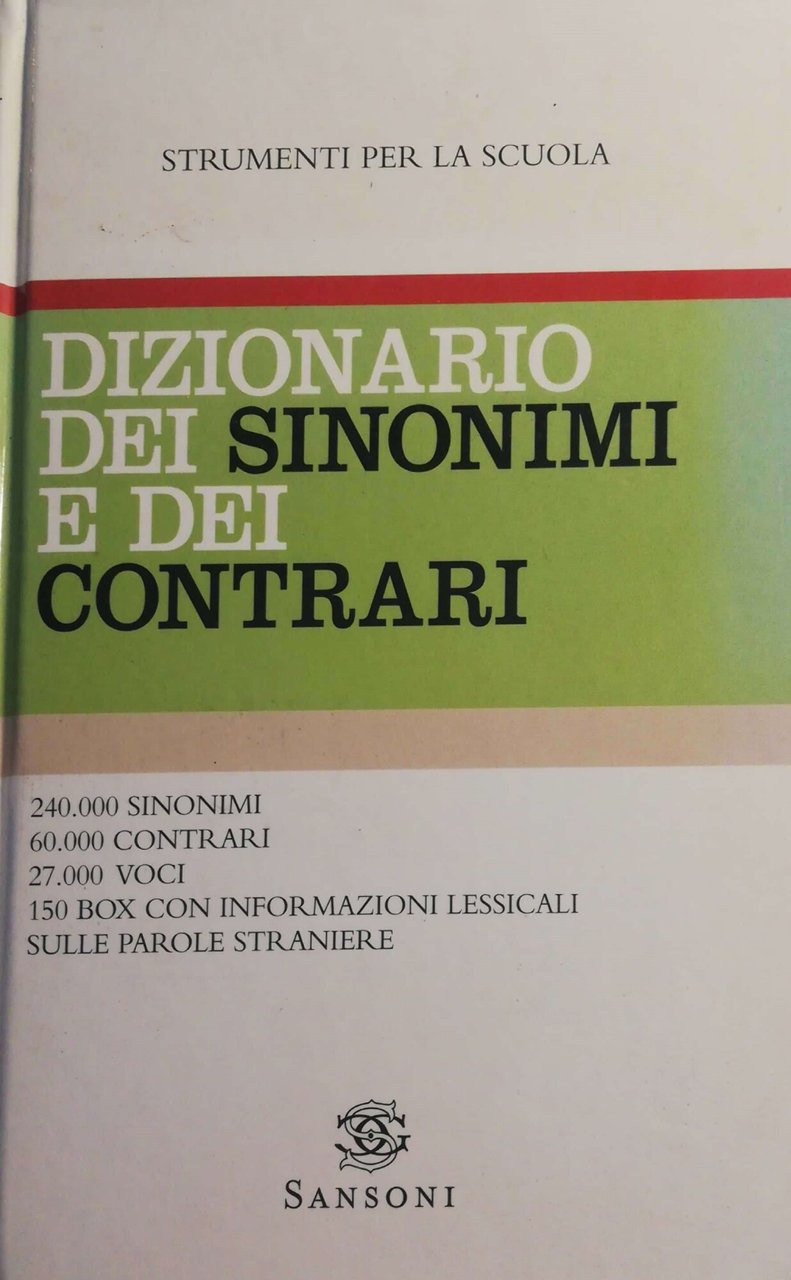 Dizionario dei sinonimi e dei contrari