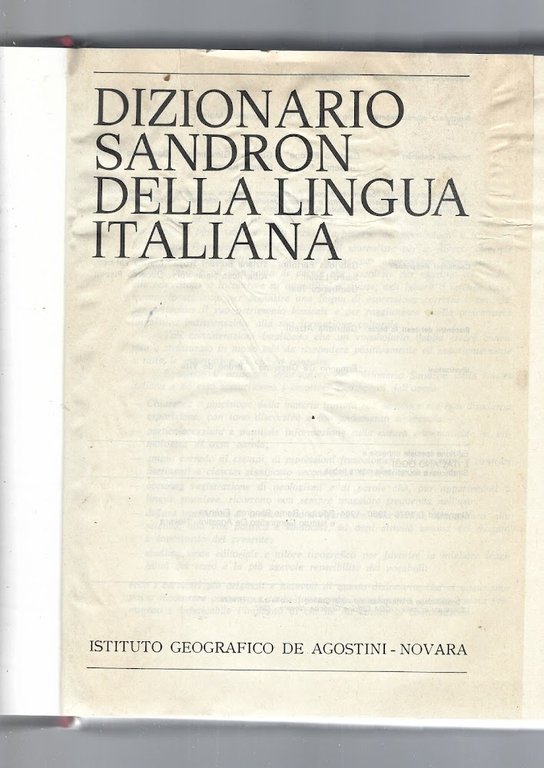 DIZIONARIO DELLA LINGUA ITALIANA
