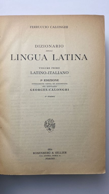 Dizionario della lingua latina. Vol. 1 Latino-Italino | Immagine Gallery 2